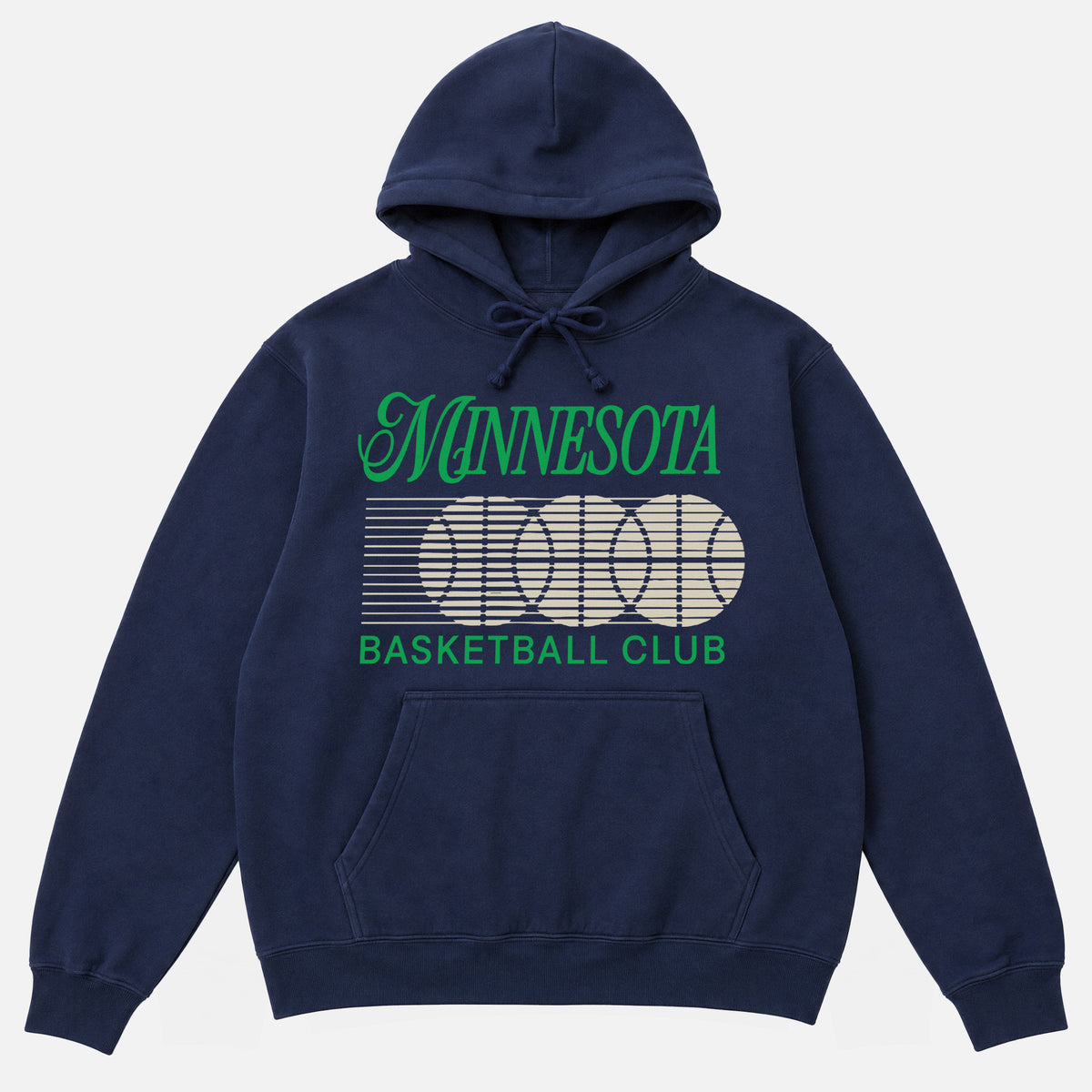 80s and 90s Minnesota Timberwolves streetwear basketball hoodie with retro bball logo and throwback colors