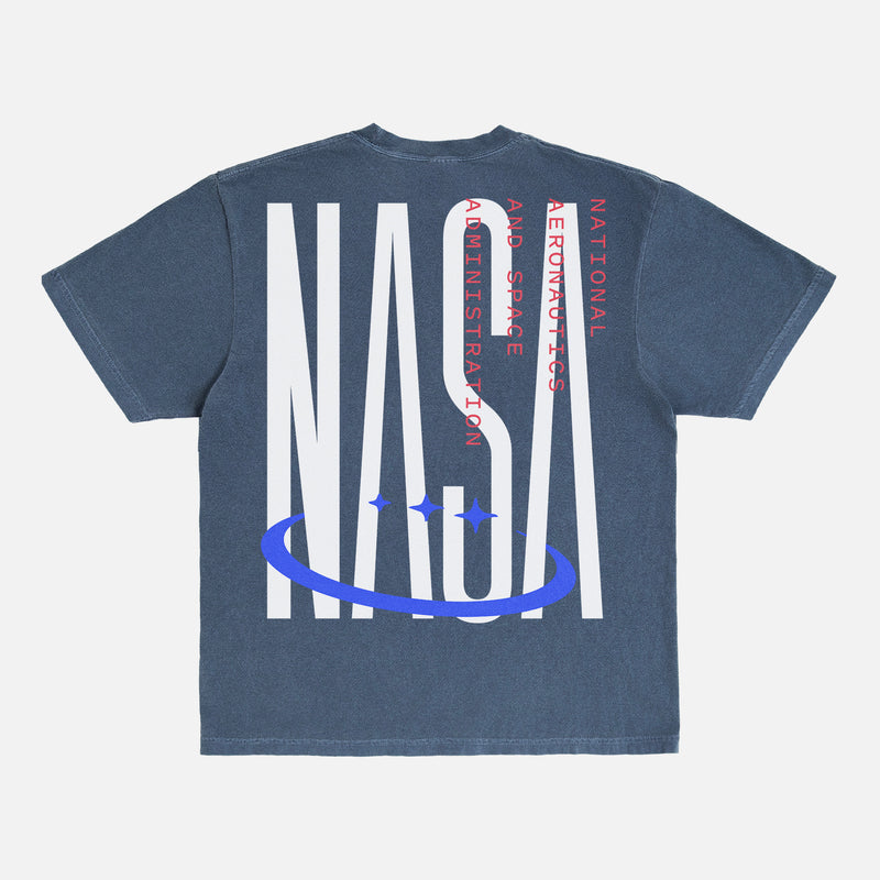 Retro NASA graphic tee, vintage oversized faded washed navy and red NASA worm logo space streetwear t-shirt 