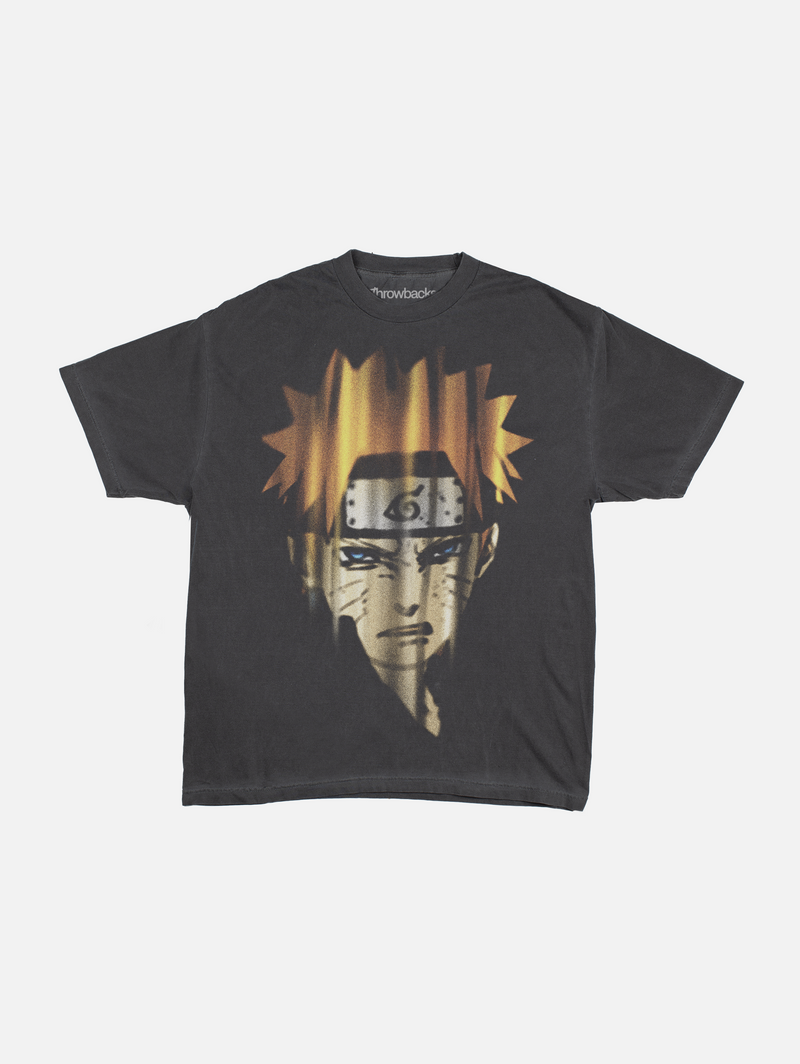 Vintage Naruto Anime tv show graphic tee shirt on faded washed black t-shirt