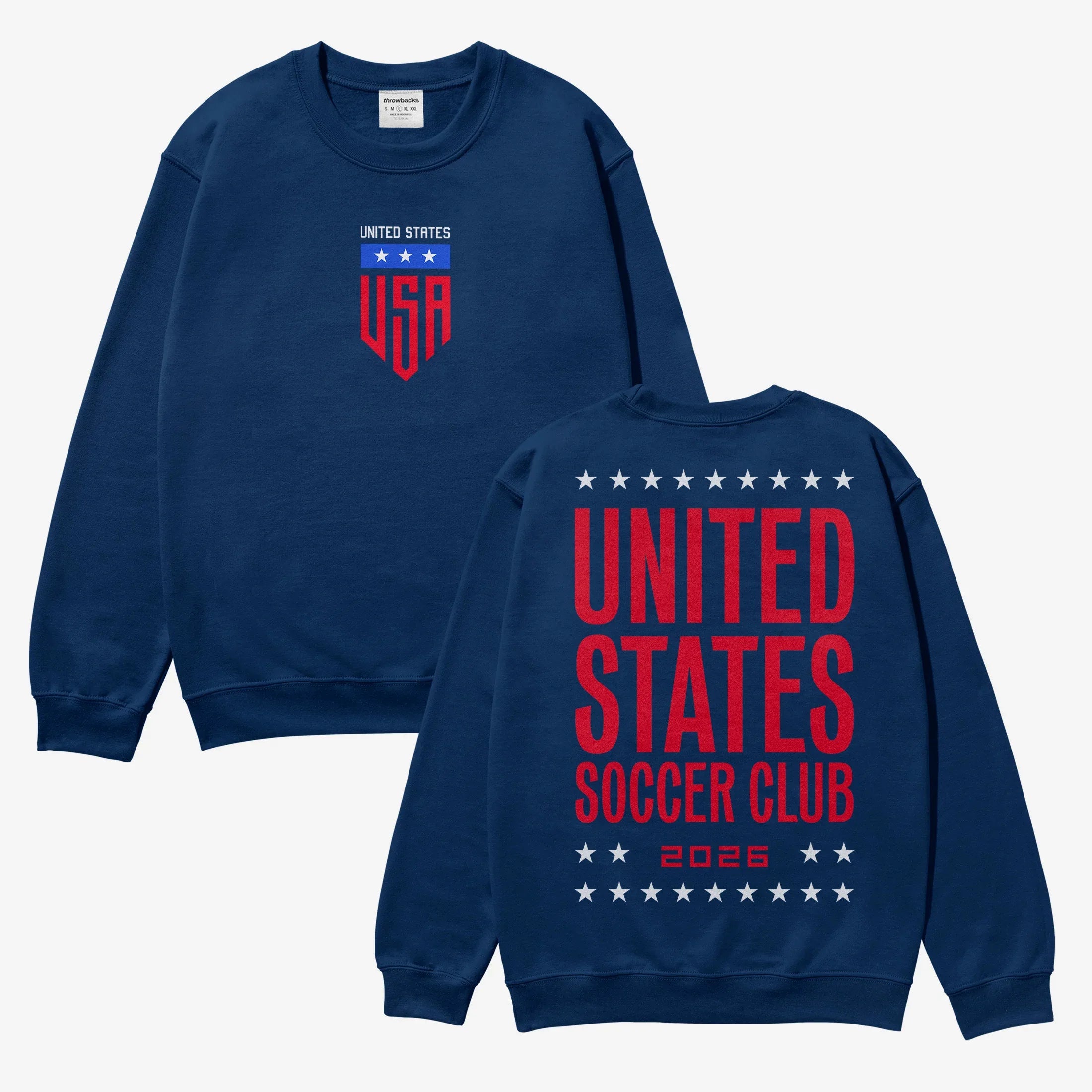 United States Soccer Sweatshirt with Oversized Back Print – Throwbacks