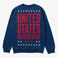Navy United States Soccer Team World Cup Crewneck Sweatshirt, Navy USMNT heavyweight pullover sweater for men and women