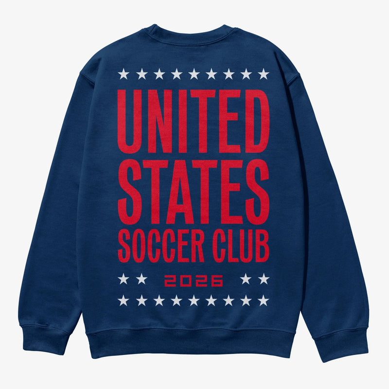 Navy United States Soccer Team World Cup Crewneck Sweatshirt, Navy USMNT heavyweight pullover sweater for men and women