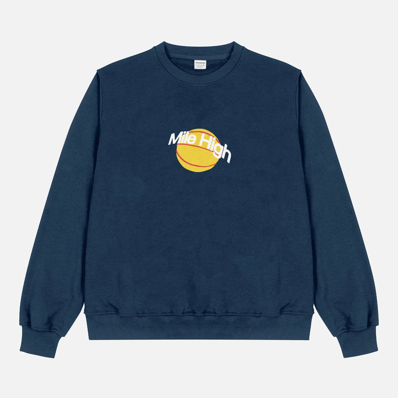 Denver Nuggets heavyweight basketball streetwear sweatshirt, navy unisex Denver Mile High bball fan crewneck