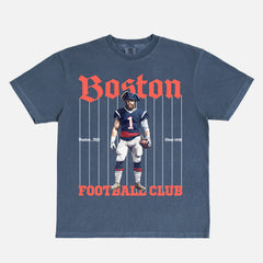 Retro vintage Boston New England Patriots football t-shirt with mascot pinstripes graphic on a unsiex comfort colors graphic tee
