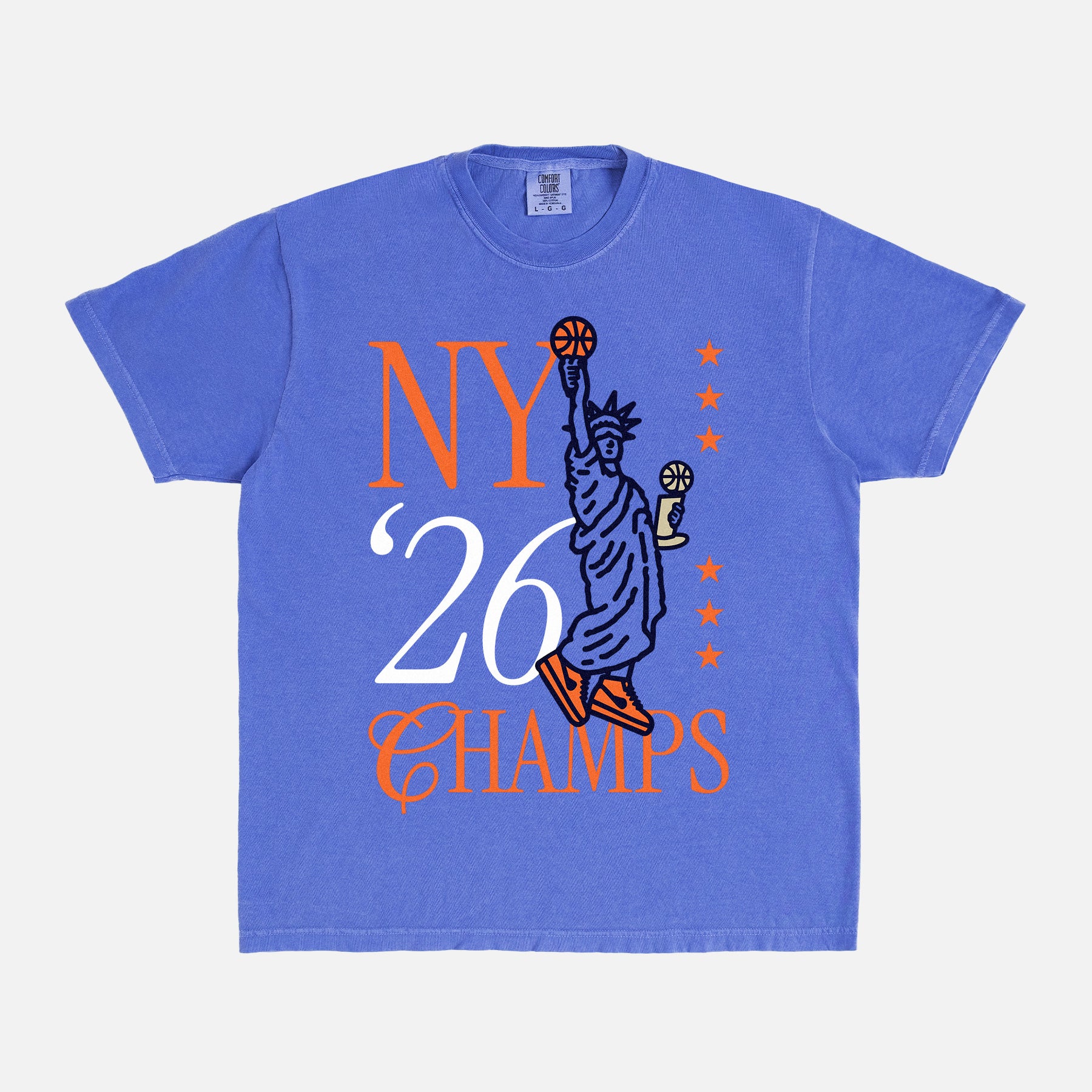 New York 2026 Champs Statue of Liberty Basketball T-Shirt – Throwbacks