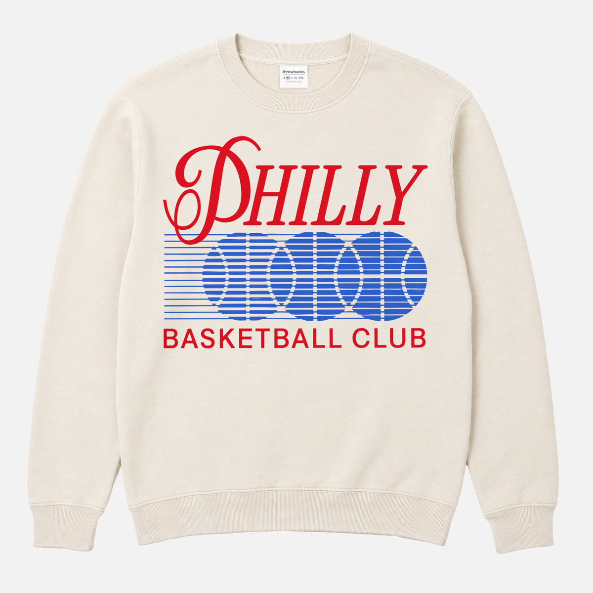 Throwback 1990s Philadelphia 76ers NBA streetwear sweatshirt with retro sixers basketball graphic