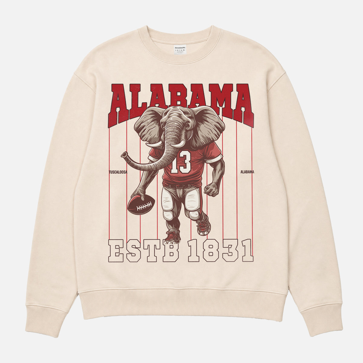 Retro Alabama Mascot football sweatshirt, beige roll tide retro bama football crewneck