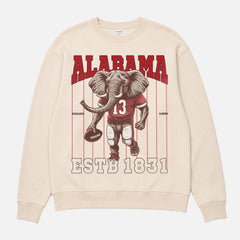 Retro Alabama Mascot football sweatshirt, beige roll tide retro bama football crewneck
