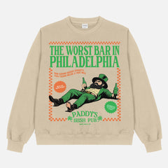 Funny It's Always Sunny in Philadelphia PAddy's Irish Pub St. Patrick's Day beige crewneck sweatshirt