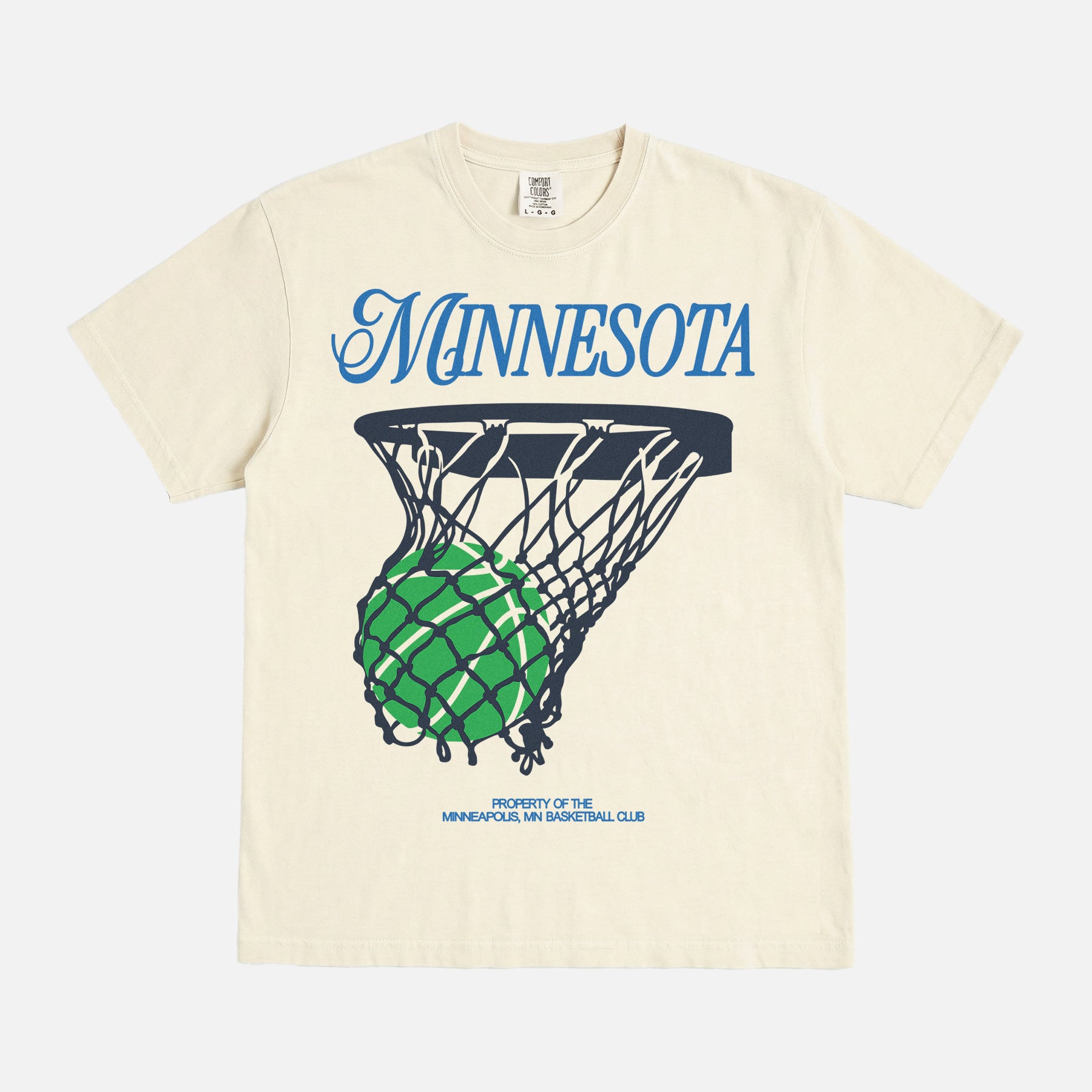 REtro Minnesota Timberwolves off white comfort colors basketball t-shirt