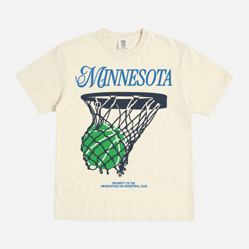 REtro Minnesota Timberwolves off white comfort colors basketball t-shirt