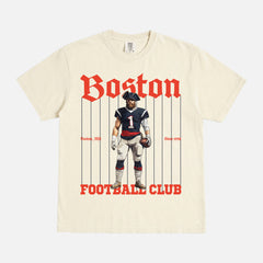 Retro vintage Boston New England Patriots football t-shirt with mascot pinstripes graphic on a unsiex comfort colors graphic tee