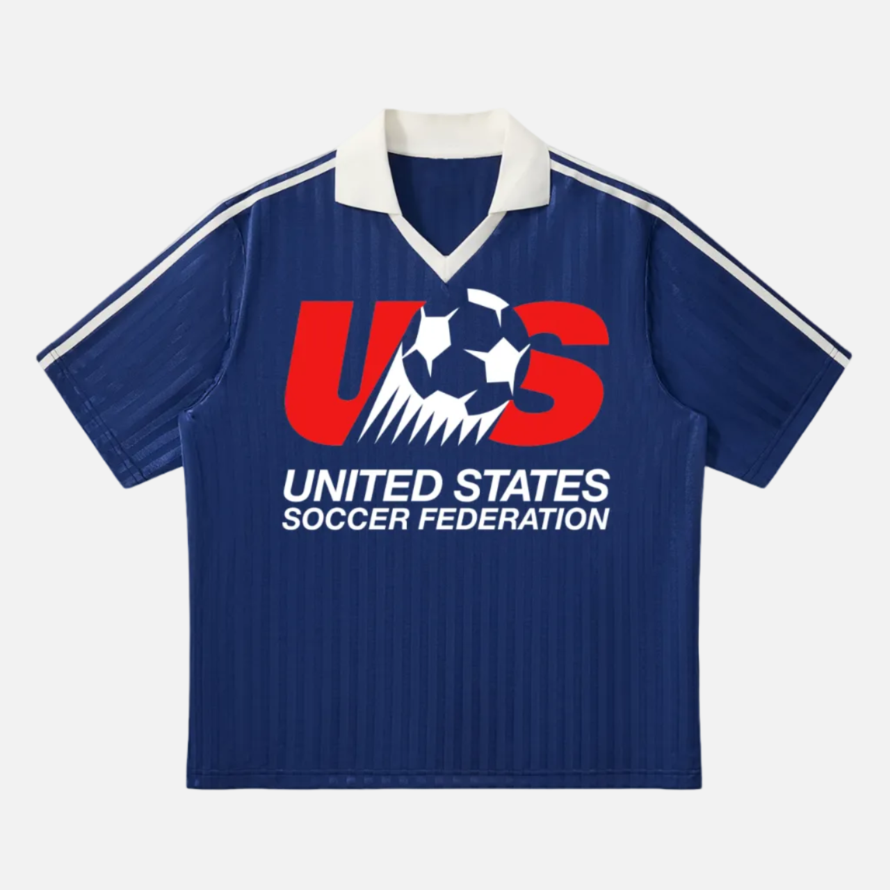 Retro 90's USMNT soccer jersey, vintage navy united states soccer team jersey with white collar 
