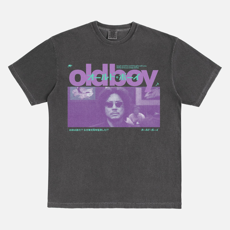 Retro Oldboy 2003 korean movie streetwear graphic t-shirt washed black comfort colors tee
