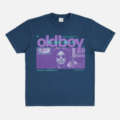Retro Oldboy 2003 korean movie streetwear graphic t-shirt washed navy and purple comfort colors tee