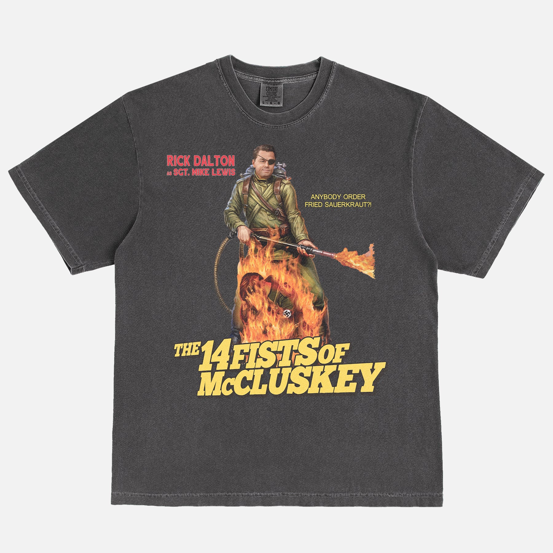 once upon a time in hollywood rick dalton 14 fists of mccluskey  movie t-shirt