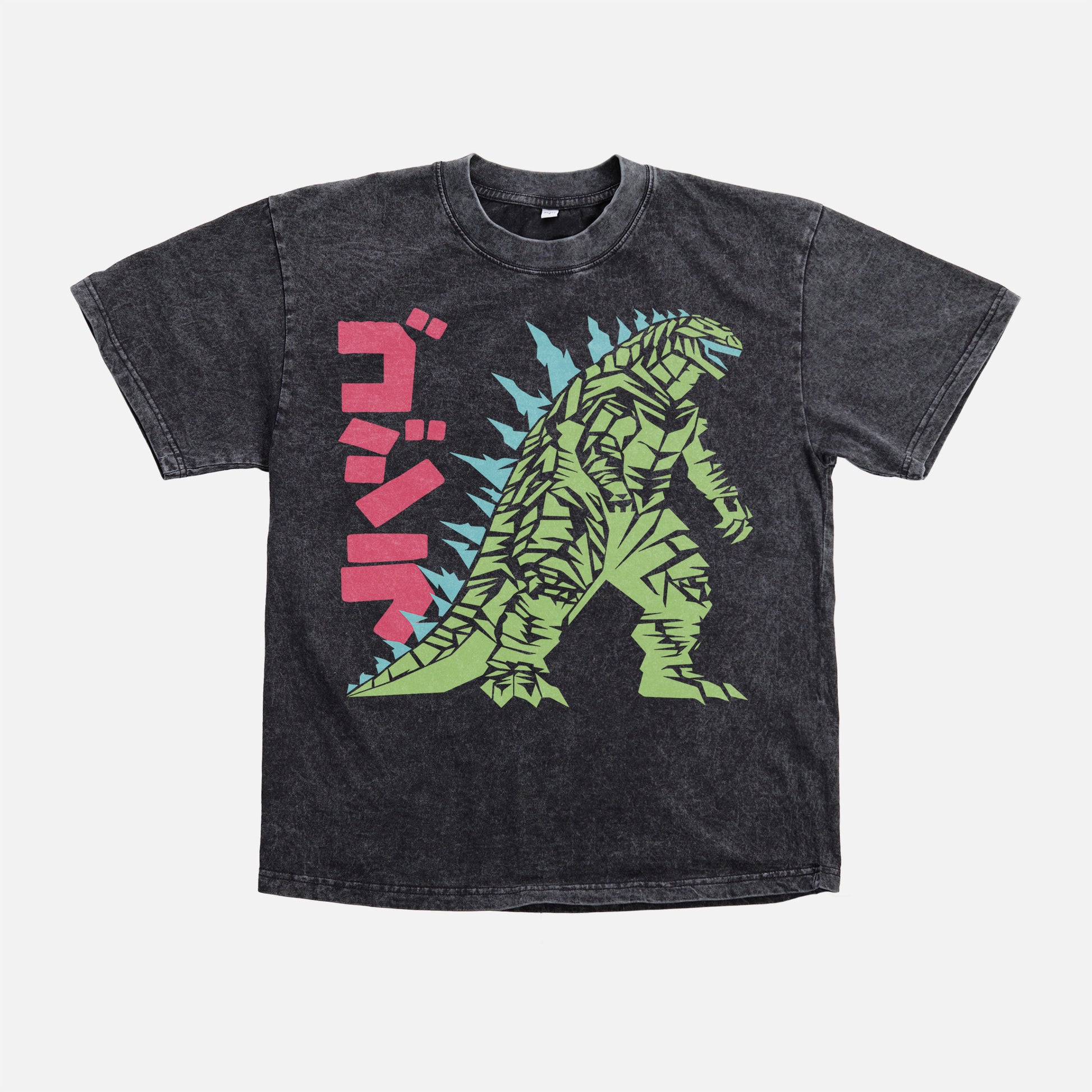 Grunge Godzilla streetwear graphic t-shirt with oversized japanese movie poster