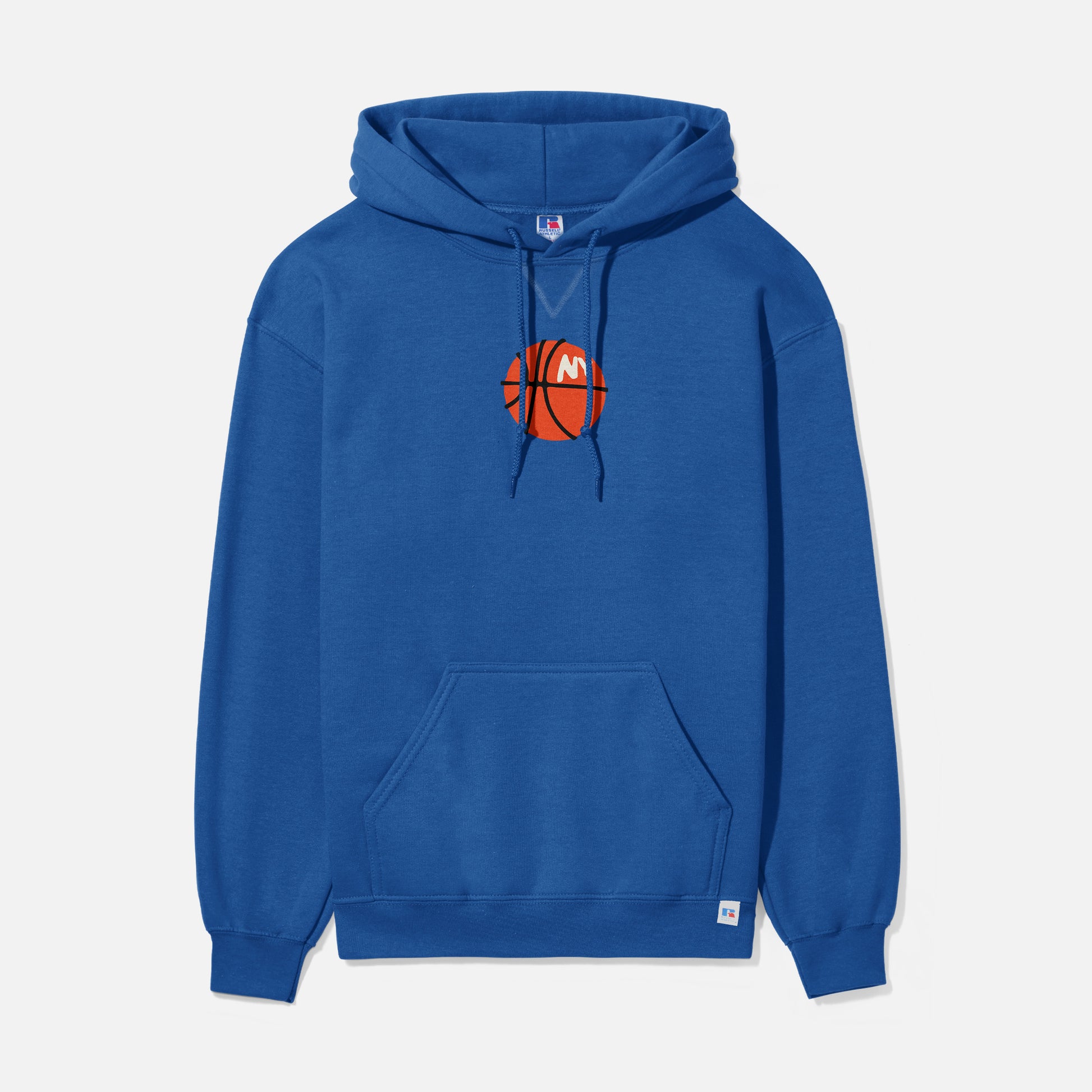 New York Knicks streetwear hoodie, retro royal blue and orange NY basketball sweatshirt with front and back print