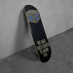 Hellraiser Movie skateboard, retro 80s horror movie pinhead lament configuration skate deck wall art collectable 