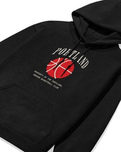Portland Trailblazers basketball hoodie, heavyweight black streetwear bball hoodie with oversized back print