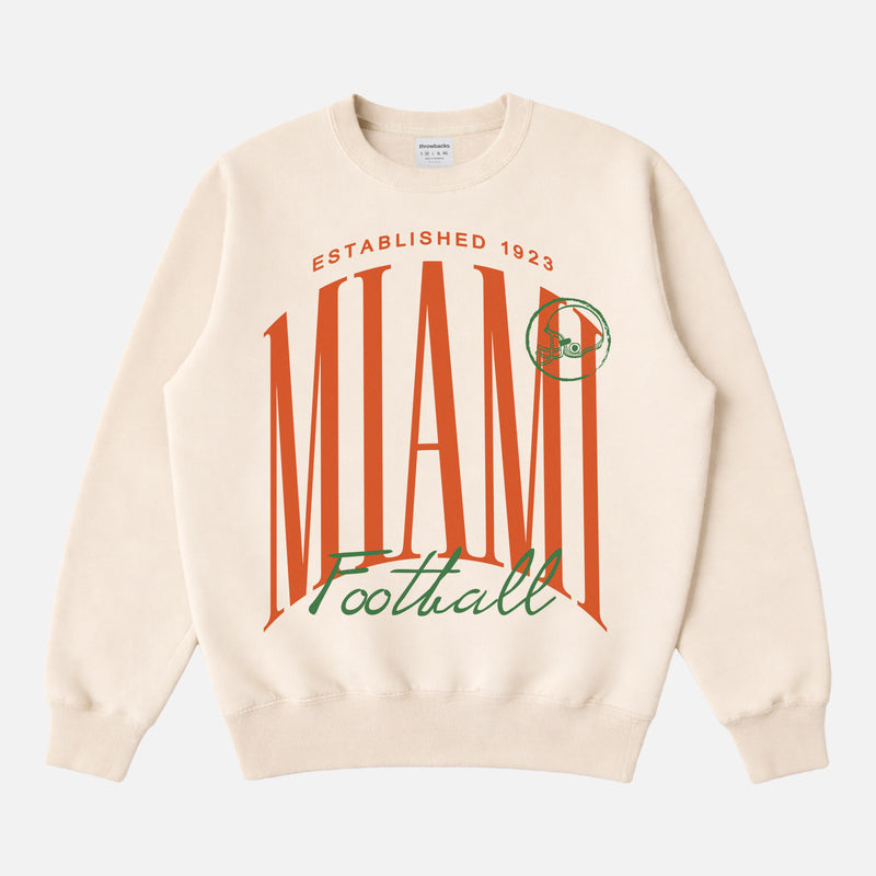 Cool old school Miami Hurricanes college football crewneck sweatshirt