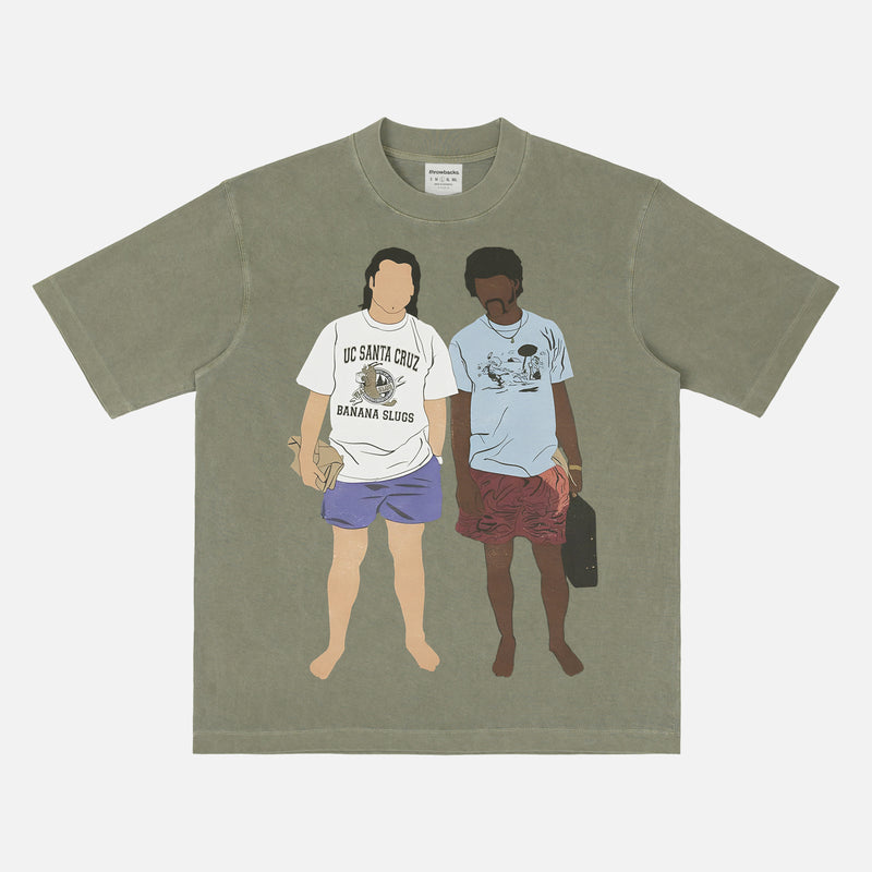 pulp fiction minimal poster vincent and jules a couple of dorks banana slugs funny Quentin Tarantino movie t-shirt