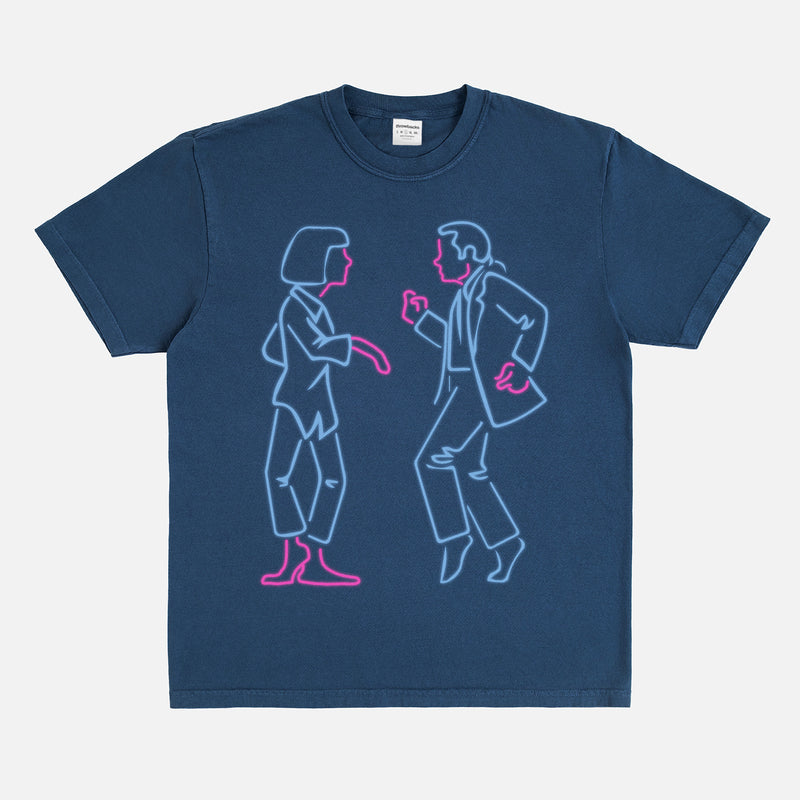 Pulp Fiction movie graphic tee with Neon Vincent & Mia Twist T-Shirt