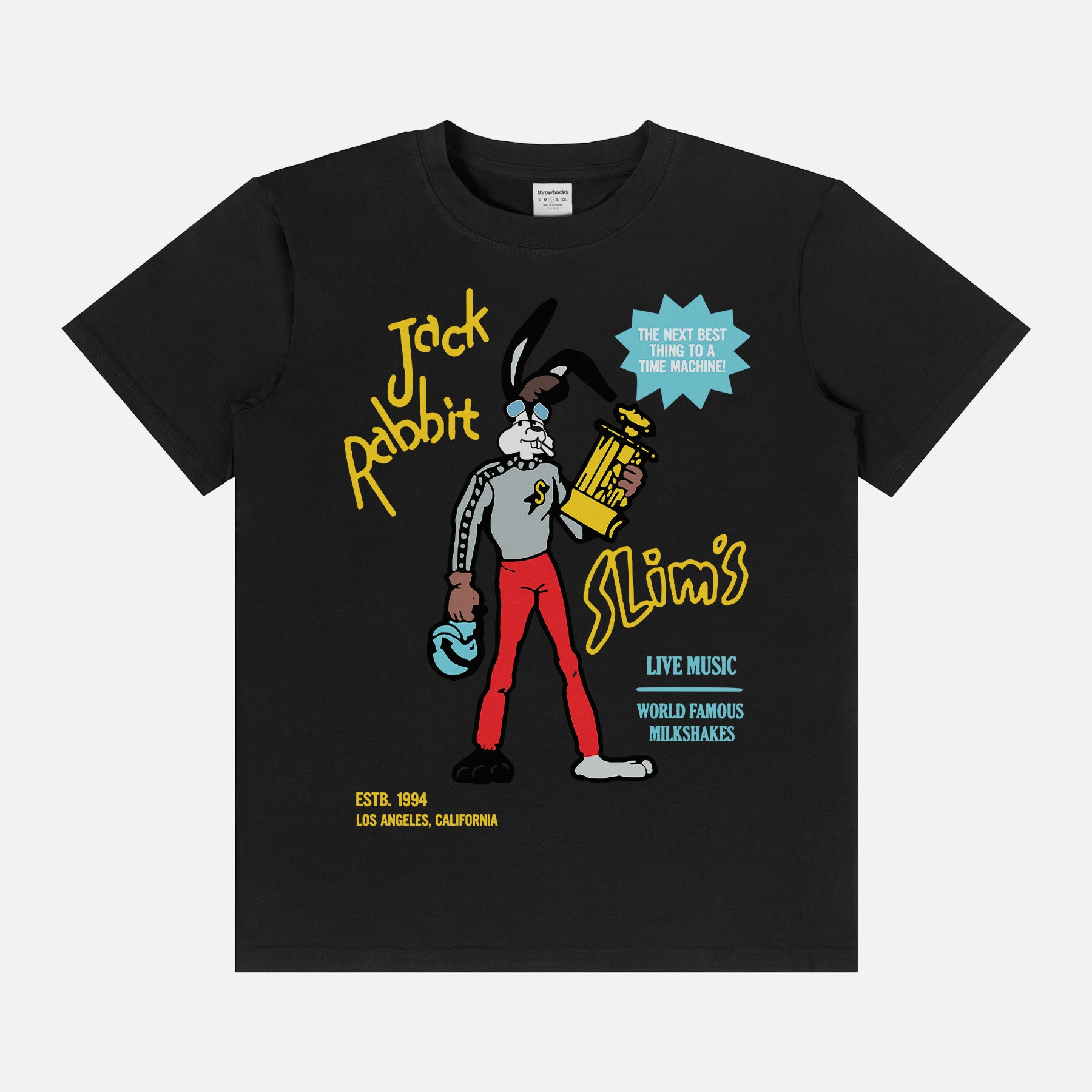 retro jack rabbit slims logo t-shirt for quentin tarantino pulp fiction movie apparel and graphic tee fans