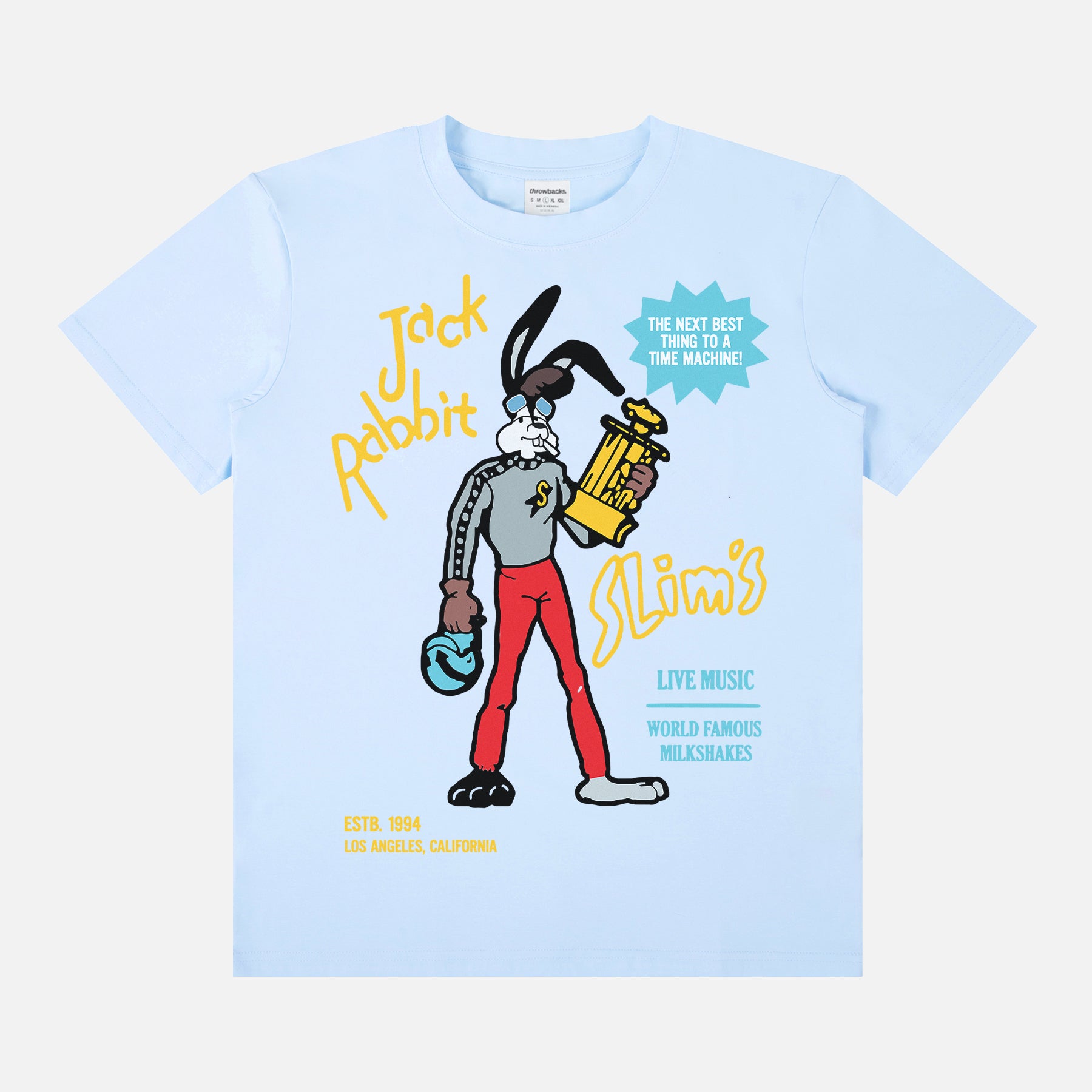 retro jack rabbit slims logo t-shirt for quentin tarantino pulp fiction movie apparel and graphic tee fans