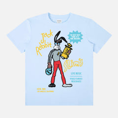 retro jack rabbit slims logo t-shirt for quentin tarantino pulp fiction movie apparel and graphic tee fans