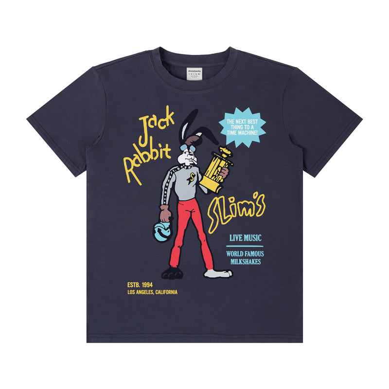 retro jack rabbit slims logo t-shirt for quentin tarantino pulp fiction movie apparel and graphic tee fans