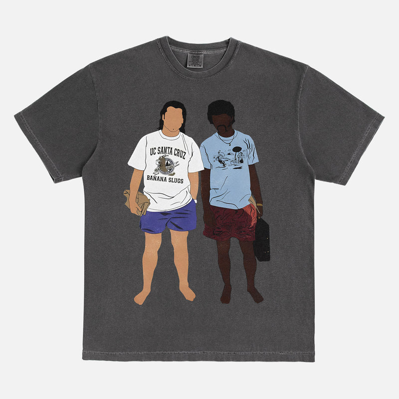 pulp fiction minimal poster vincent and jules a couple of dorks banana slugs funny Quentin Tarantino movie t-shirt