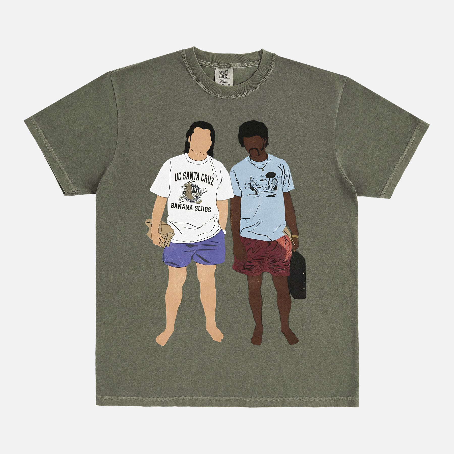 pulp fiction minimal poster vincent and jules a couple of dorks banana slugs funny Quentin Tarantino movie t-shirt