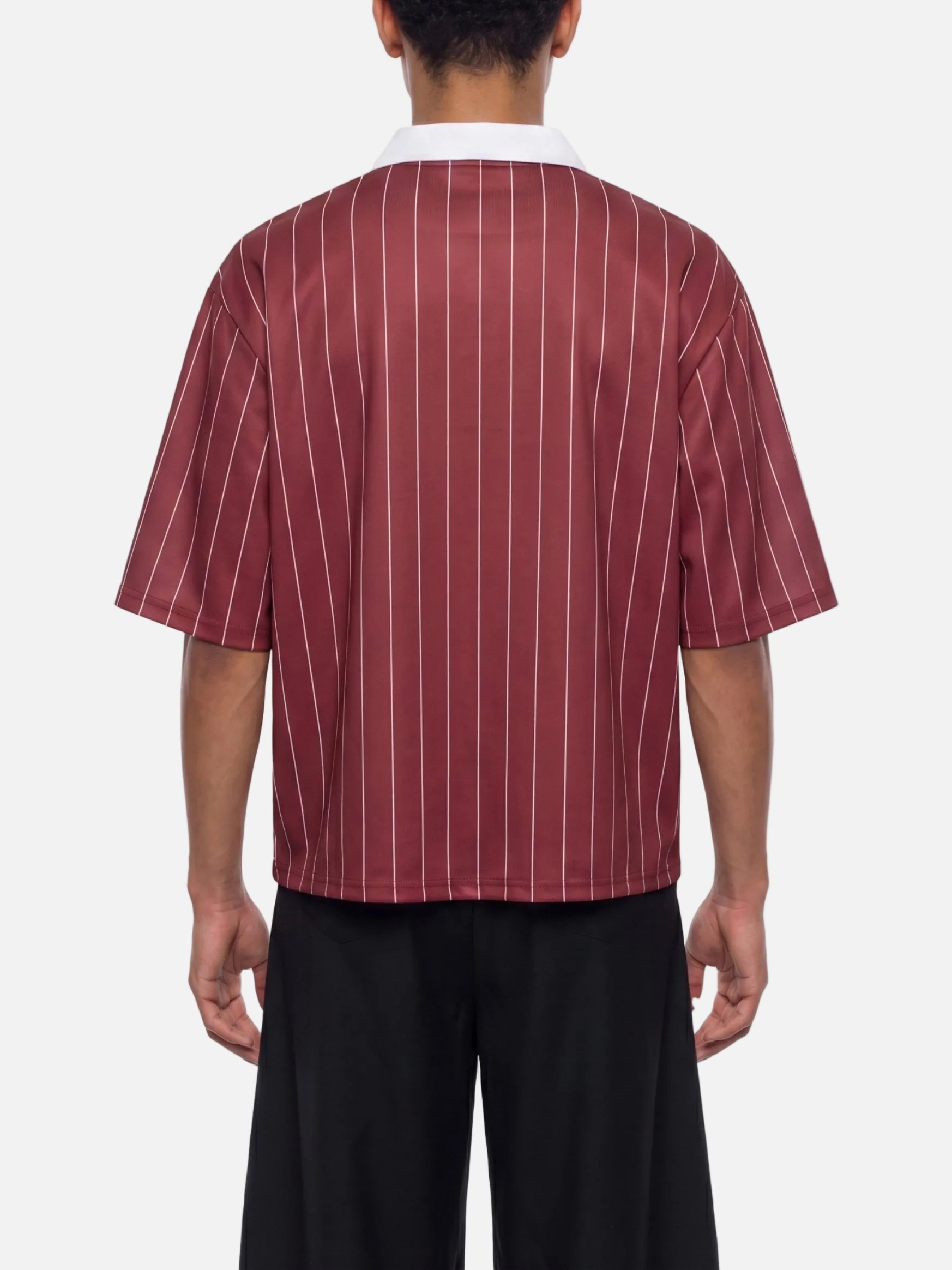 Vintage US Soccer World Cup Jersey loose fit united states soccer team kit red with white pinstripes and a retro collar