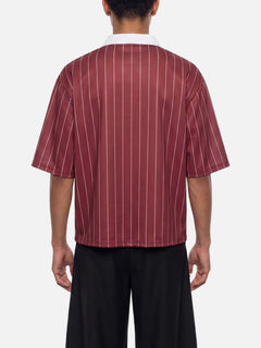 Vintage US Soccer World Cup Jersey loose fit united states soccer team kit red with white pinstripes and a retro collar