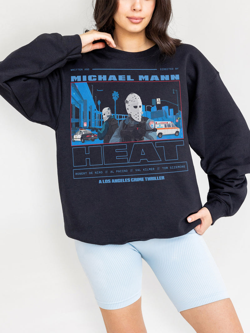 Michael Mann's 1995 HEat movie black streetwear sweatshirt apparel for sale