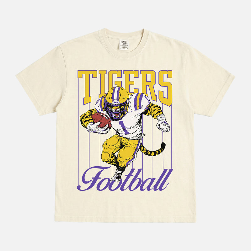 Cute Vintage LSU Tigers mascot college football pinstripes graphic t-shirt comfort colors
