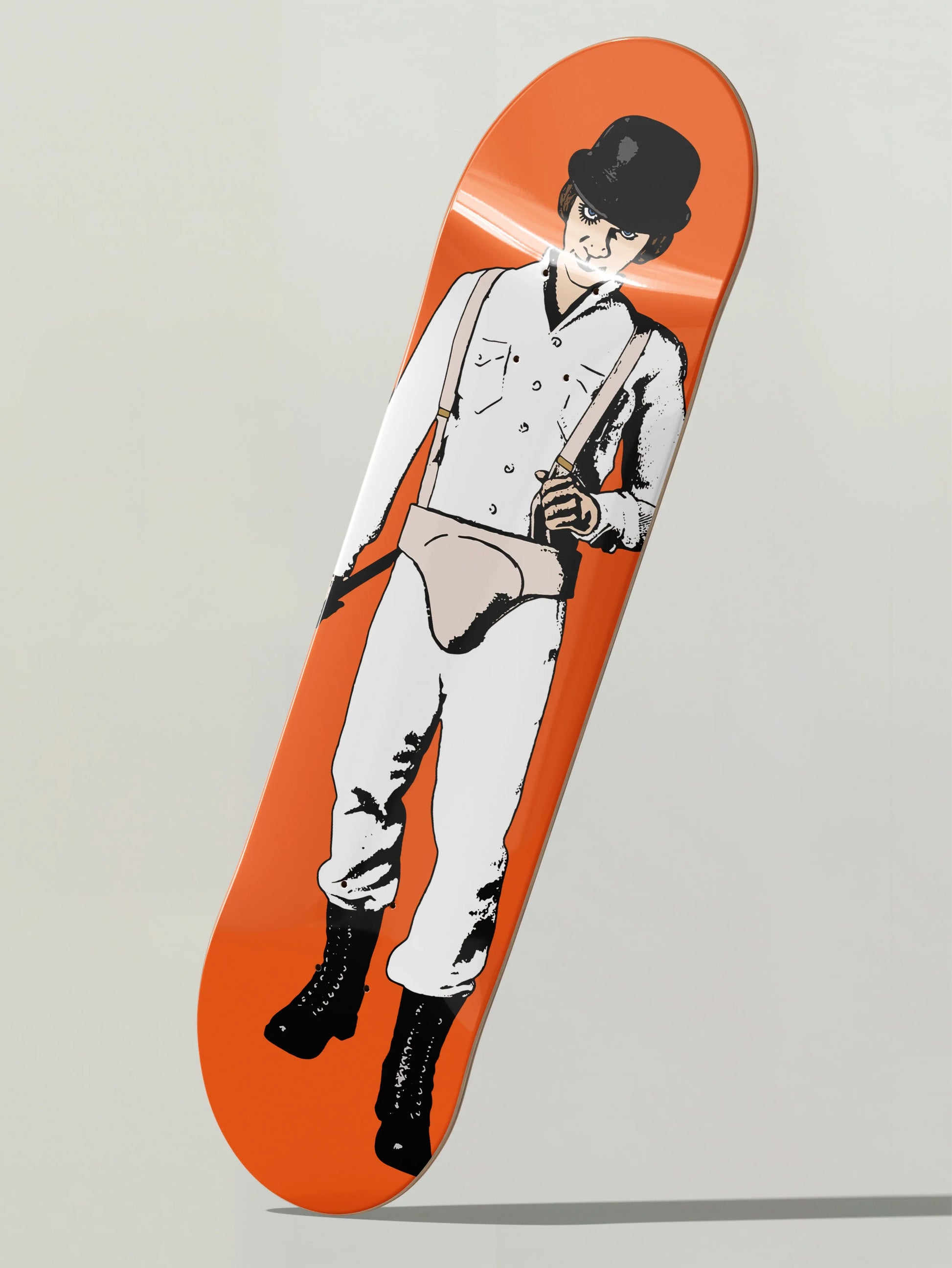 A Clockwork Orange skate deck, retro movie skateboard wall art home decor memorabilia for Stanley Kubrick fans