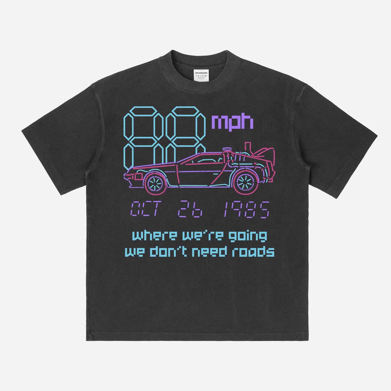 We Don't Need Roads Delorean Movie Shirt
