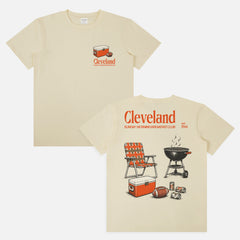 Funny vintage Cleveland Browns NFL football tailgate t-shirt with retro beer and bbq pit