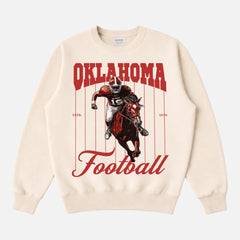 REtro Oklahoma Sooners football sweatshirt heavyweight cream beige