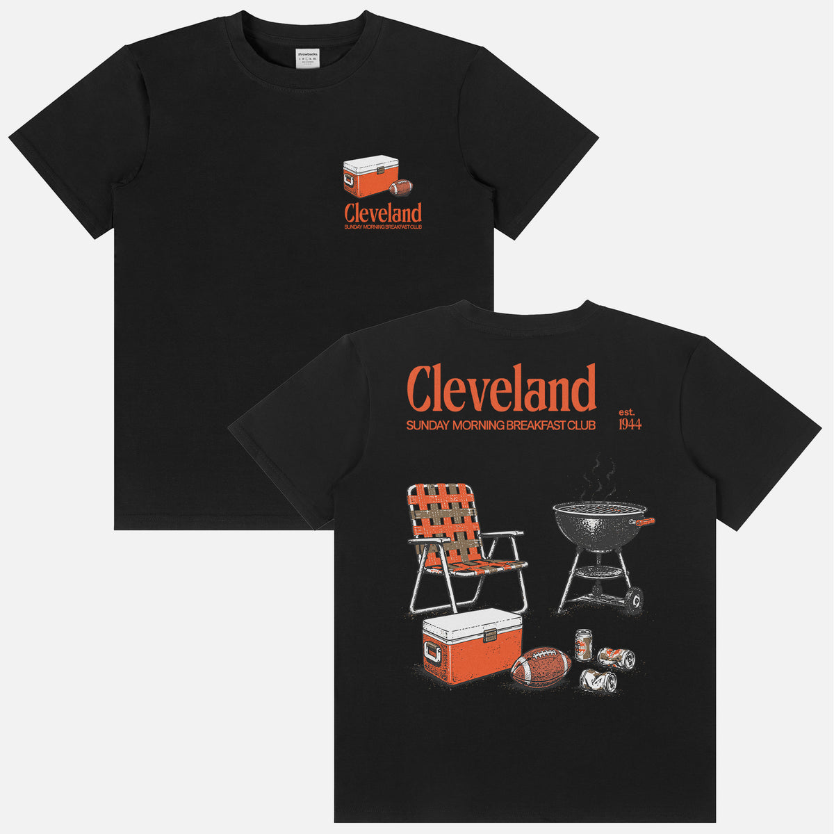 Funny vintage Cleveland Browns NFL football tailgate t-shirt with retro beer and bbq pit