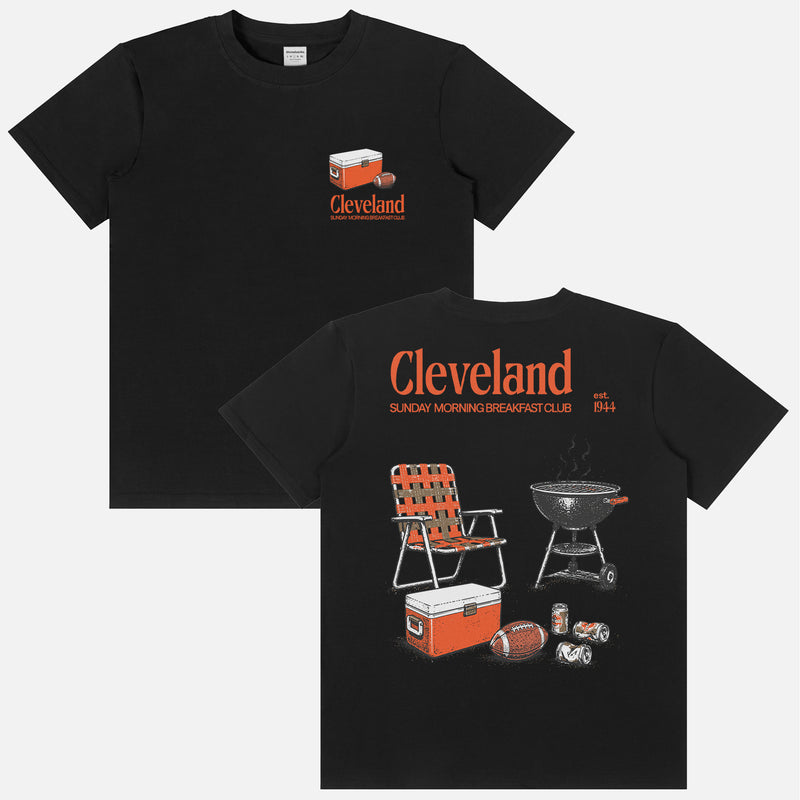 Funny vintage Cleveland Browns NFL football tailgate t-shirt with retro beer and bbq pit