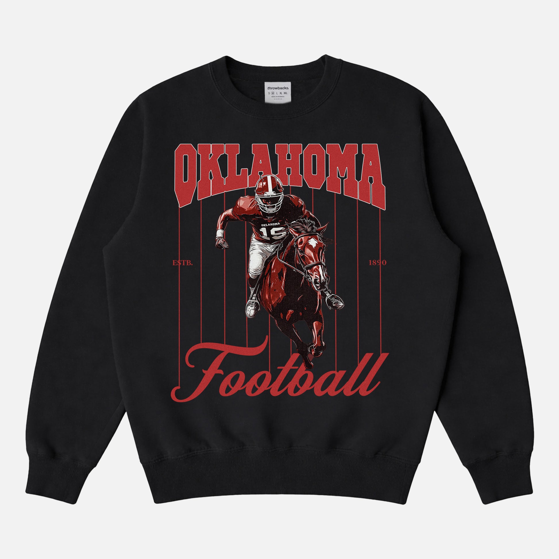 REtro Oklahoma Sooners football sweatshirt premium black college football crewneck