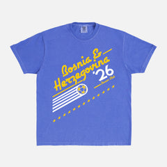 Retro Bosnia and Herzegovina World Cup team Comfort Colors faded blue and yellow graphic t-shirt 