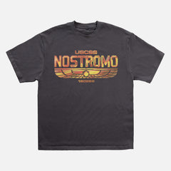 Chrome Orange Yellow USCSS Nostromo Badge Logo t-shirt, weyland yutani alien movie graphic tee streetwear