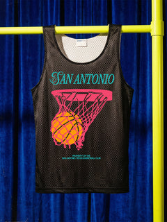Old school San Antonio spurs reversible mesh practice basketball colors with retro fiesta colors graphic for sale at Throwbacks