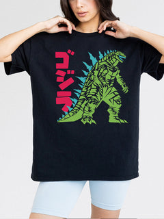 Retro lightweight black Godzilla Minus One japanese movie graphic tee with minimal art on unisex t-shirt