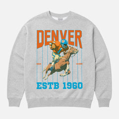 Old School denver broncos grey football fan crewneck sweatshirt