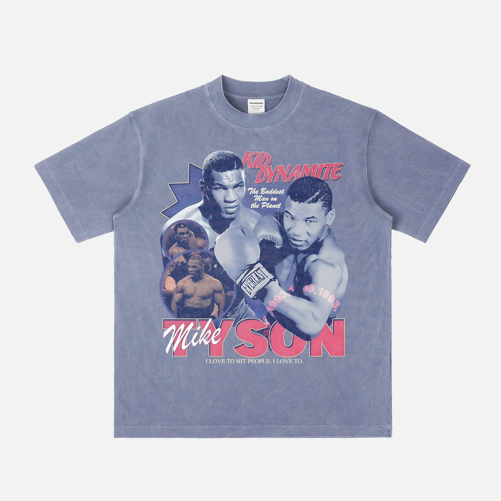 Faded blue Mike Tyson bootleg streetwear graphic tee, vintage Iron Mike tyson t-shirt